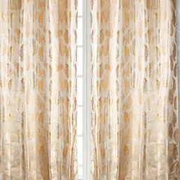 Fresh From Loom Gold-Toned Set of 2 Printed Room Darkening Door Curtain-image-98