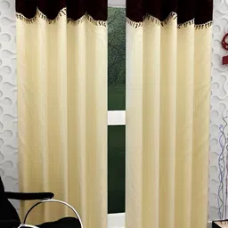 Panipat Textile Hub Beige 2 Pieces Door Curtains-image-80