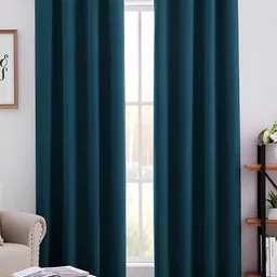 MISTIVA Turquoise Blue 2 Pieces Room Darkening Door Curtains-49