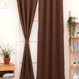 Ariana Brown Black Out Long Door Curtain-image-44