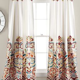URBAN SPACE Set of 2 White & Red Floral Door Curtain-18