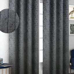 Panipat Textile Hub Grey 2 Pieces Room Darkening Long Door Curtains-26