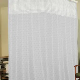 Lushomes White Geometric Hospital Partition Long Door Curtain-image-62