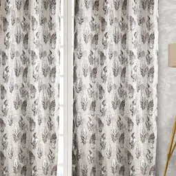 Fresh From Loom Coffee Brown & Grey Set of 2 Room Darkening Long Door Curtain-image-89