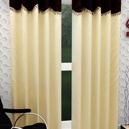 Panipat Textile Hub Yellow & Black 2 Pieces Room Darkening Window Curtains-image-105