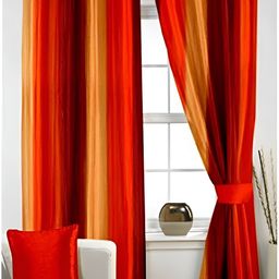 Panipat Textile Hub Red & Yellow 2 Pcs Black Out Long Door Curtains-14