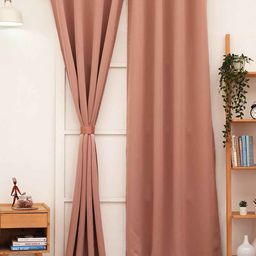 Ariana Rust Pink Black Out Long Door Curtain-15