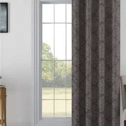 SWAYAM Brown & Silver-Toned Room Darkening Door Curtain-image-38