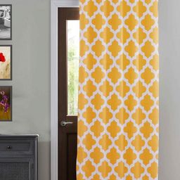 HOMEMONDE Yellow & White Geometric Room Darkening Door Curtain-image-73