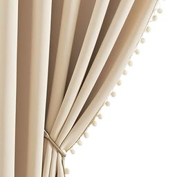 STITCHNEST Beige Velvet Black Out Window Curtain-picture-25
