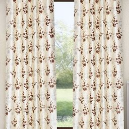 Home Sizzler Cream & Brown 2 Pieces Floral Door Curtain-45