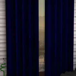 Panipat Textile Hub Blue 2 Pcs Door Curtain-image-33