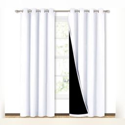 BFAM White Black Out Window Curtain-image-42