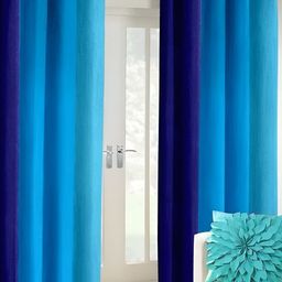 Panipat Textile Hub Blue & Navy Blue 2 Pieces Eyelet Door Curtains-image-134