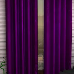 Panipat Textile Hub Purple 2 Pcs Door Curtain-image-66