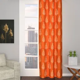 Soumya Rust Ethnic Motifs Room Darkening Cotton Door Curtain-image-29
