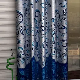 Panipat Textile Hub Blue & Grey Floral Long Door Curtain-image-40