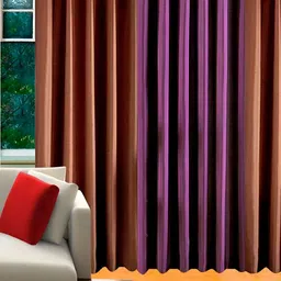 Panipat Textile Hub Purple & Brown 3 Pieces Long Door Curtains-image-98