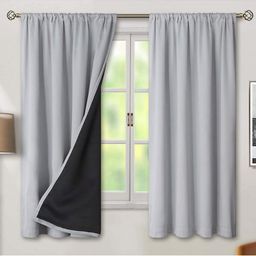 BFAM Grey & Black Black Out Long Door Curtain-40