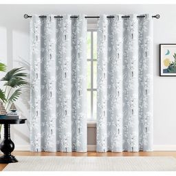 BFAM Grey & White Floral Printed Black Out Long Door Curtain-image-50