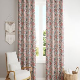 CHICERY Pink & Blue 2 Pieces Floral Cotton Room Darkening Window Curtain-image-18