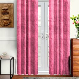 Cortina Pink Set of 2 Room Darkening Long Door Curtain-image-34