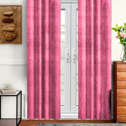 Cortina Pink Set of 2 Room Darkening Velvet Door Curtain-image-29
