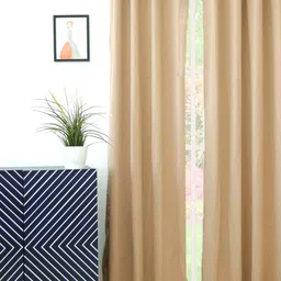 Ariana Beige Black Out Single Long Door Curtain-17