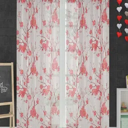 Homefab India Unisex Maroon Curtains and Sheers-56