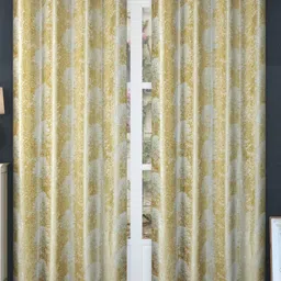Bajo's Beige & Cream 2 Pieces Printed Door Curtains-4