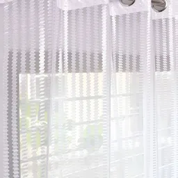 Panipat Textile Hub White 2 Pieces Net Semi Transparent Long Door Curtains image 2