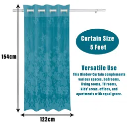 Kuber Industries Green 2 Pieces Floral Room Darkening Cotton Window Curtains image 3