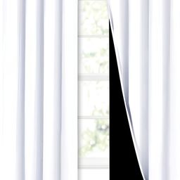 BFAM White Black Out Eyelet Long Door Curtain-image-33