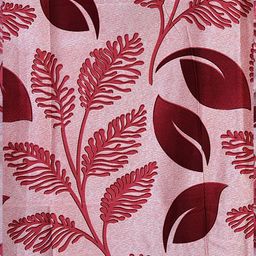 Cortina Maroon Set of 2 Fancy Valance Floral Printed Window Curtains image 4