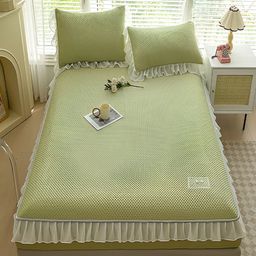 JC HOME Green 160 TC Fitted King Bedsheet with 2 Pillow Covers-image-60