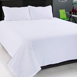 Comfowell White 220 TC Cotton King Bedsheet with 2 Pillow Covers-14