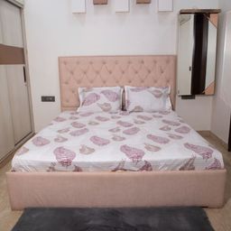 STUDIOHMK White & Purple Cotton Floral 300 TC King Bedsheet with 2 Pillow Covers-image-44