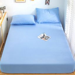 JC HOME Blue Single Bedsheet with 1 Pillow Covers-image-27