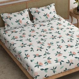 CHHAVI INDIA Green Ethnic Motifs Polycotton 210 TC King Bedsheet & 2 Pillow Covers-image-59
