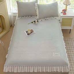 JC HOME Grey 160 TC Fitted King Bedsheet with 2 Pillow Covers-image-19