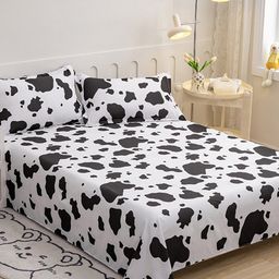 JC HOME Black & White 140 TC King Bedsheet with 2 Pillow Covers-image-93