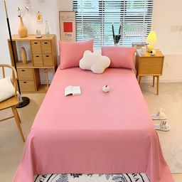 JC HOME Pink 210 TC Cotton King Bedsheet with 2 Pillow Covers-image-39
