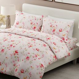 Boutique Living India Nature Bouquet Pink Printed Cotton King Bedsheet Set 2.74m x 2.74m-image-89