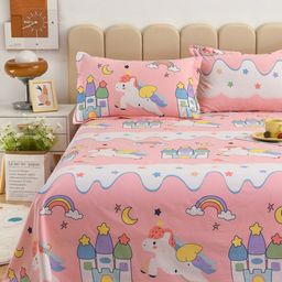 JC HOME Conversational 200 TC Cotton King Bedsheet with 2 Pillow Covers-image-75