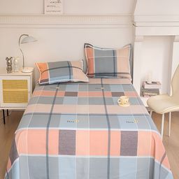 JC HOME Grey & Coral Geometric 160 TC King Bedsheet with 2 Pillow Covers-picture-19