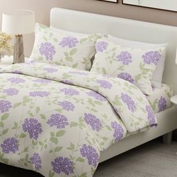 Boutique Living India Nature Bouquet White Printed Cotton King Bedsheet Set 2.74m x 2.74m-image-28