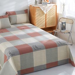JC HOME Red & White Geometric 186 TC Cotton King Bedsheet & Pillow Covers-image-58