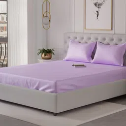 Stoa Paris Date Night Lavender 300 TC King Fitted sheet with 2 Pillow Covers-image-89
