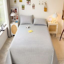 JC HOME Grey & White Geometric 220 TC Cotton Queen Bedsheet With 2 Pillow Covers-image-96