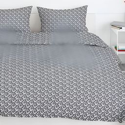 Aura Grey & White Floral 200 TC Queen Bedsheet with 2 Pillow Covers-image-93